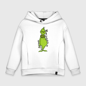 Детское худи Oversize хлопок с принтом Naughty Grinch в Рязани, френч-терри — 70% хлопок, 30% полиэстер. Мягкий теплый начес внутри —100% хлопок | боковые карманы, эластичные манжеты и нижняя кромка, капюшон на магнитной кнопке | grinch | гринч | новый год | рождество