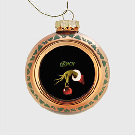 Стеклянный ёлочный шар с принтом Похититель рождества в Рязани, Стекло | Диаметр: 80 мм | grinch | гринч | новый год | рождество