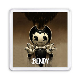 Магнит 55*55 с принтом Bendy в Рязани, Пластик | Размер: 65*65 мм; Размер печати: 55*55 мм | bendy | bendy in the ink machine | cartoon | game | бенди | игра