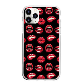 Чехол для iPhone 11 Pro Max матовый с принтом Сочный Губки в Рязани, Силикон |  | губы | красная помада | любовь | поцелуй | рот