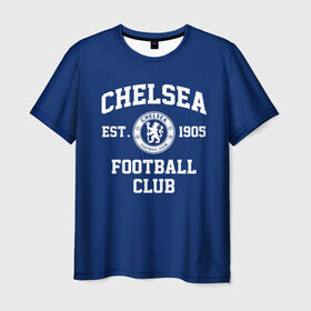 Мужская футболка 3D с принтом Челси в Рязани, 100% полиэфир | прямой крой, круглый вырез горловины, длина до линии бедер | blue is | chelsea | chelsea fc | ktbffh | the blues | апл | аристократы | клубная | лондон | пенсионеры | синие | фанатская | футбол | футбольная | футбольный клуб | футбольный клуб челси | челси