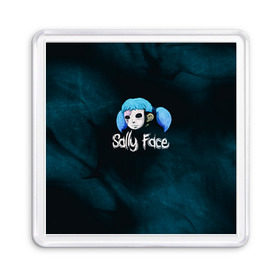 Магнит 55*55 с принтом Sally Face в Рязани, Пластик | Размер: 65*65 мм; Размер печати: 55*55 мм | sally face | гизмо | девид | девочка | игра | лари | ларри | мальчик | маска | мрачная | на лице | пых | с протезом | сал | сали | салли | салли фейс | фейс | фэйс | эддисон | эшли