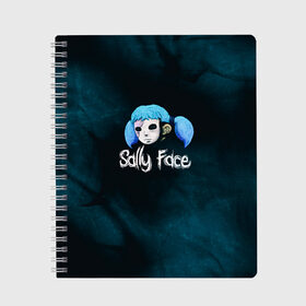 Тетрадь с принтом Sally Face в Рязани, 100% бумага | 48 листов, плотность листов — 60 г/м2, плотность картонной обложки — 250 г/м2. Листы скреплены сбоку удобной пружинной спиралью. Уголки страниц и обложки скругленные. Цвет линий — светло-серый
 | sally face | гизмо | девид | девочка | игра | лари | ларри | мальчик | маска | мрачная | на лице | пых | с протезом | сал | сали | салли | салли фейс | фейс | фэйс | эддисон | эшли