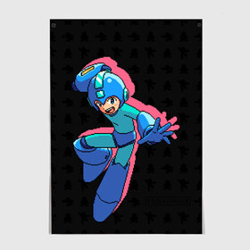 Постер с принтом Mega Man (pixel art) Black в Рязани, 100% бумага
 | бумага, плотность 150 мг. Матовая, но за счет высокого коэффициента гладкости имеет небольшой блеск и дает на свету блики, но в отличии от глянцевой бумаги не покрыта лаком | 8 bit | 8bit | art | dendy | famicom | game | games | japan | japanese | man | mega | mega man | megaman | nes | pixel | pixel art | pixelart | retro | video games | videogames