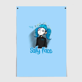 Постер с принтом Sally Face в Рязани, 100% бумага
 | бумага, плотность 150 мг. Матовая, но за счет высокого коэффициента гладкости имеет небольшой блеск и дает на свету блики, но в отличии от глянцевой бумаги не покрыта лаком | sally face | гизмо | девид | девочка | игра | лари | ларри | мальчик | маска | мрачная | на лице | пых | с протезом | сал | сали | салли | салли фейс | фейс | фэйс | эддисон | эшли