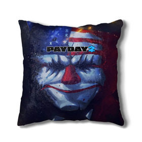 Подушка 3D с принтом Payday 2 в Рязани, наволочка – 100% полиэстер, наполнитель – холлофайбер (легкий наполнитель, не вызывает аллергию). | состоит из подушки и наволочки. Наволочка на молнии, легко снимается для стирки | 2 | payday | беглец | бот | ограбления | пейдей | призрак | симулятор | техник | штурмовик | шутер