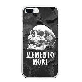 Чехол для iPhone 7Plus/8 Plus матовый с принтом Memento mori в Рязани, Силикон | Область печати: задняя сторона чехла, без боковых панелей | Тематика изображения на принте: black | death | life | memento mori | skeleton | skull | жизнь | скелет | череп | черный