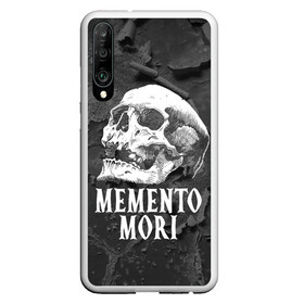 Чехол для Honor P30 с принтом Memento mori в Рязани, Силикон | Область печати: задняя сторона чехла, без боковых панелей | black | death | life | memento mori | skeleton | skull | жизнь | скелет | череп | черный