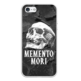 Чехол для iPhone 5/5S матовый с принтом Memento mori в Рязани, Силикон | Область печати: задняя сторона чехла, без боковых панелей | Тематика изображения на принте: black | death | life | memento mori | skeleton | skull | жизнь | скелет | череп | черный