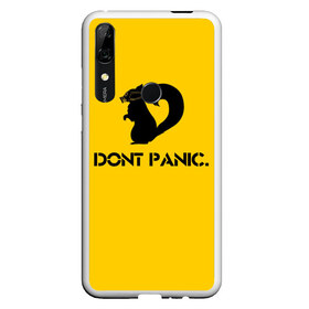 Чехол для Honor P Smart Z с принтом Dont Panic в Рязани, Силикон | Область печати: задняя сторона чехла, без боковых панелей | dont panic | белка | енот | скунс