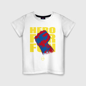 Детская футболка хлопок с принтом Hero For Fun в Рязани, 100% хлопок | круглый вырез горловины, полуприлегающий силуэт, длина до линии бедер | ok hero | one | punchm anime | saitama | аниме | ванпанч