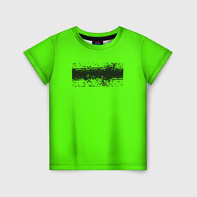 Детская футболка 3D с принтом Гранж зеленый в Рязани, 100% гипоаллергенный полиэфир | прямой крой, круглый вырез горловины, длина до линии бедер, чуть спущенное плечо, ткань немного тянется | кислотные костюмы | кислотные цвета | неон | флуоресцентные принты