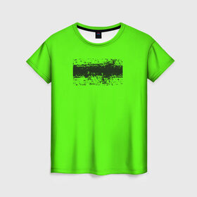 Женская футболка 3D с принтом Гранж зеленый в Рязани, 100% полиэфир ( синтетическое хлопкоподобное полотно) | прямой крой, круглый вырез горловины, длина до линии бедер | кислотные костюмы | кислотные цвета | неон | флуоресцентные принты