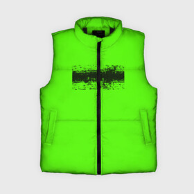 Женский жилет утепленный 3D с принтом Гранж зеленый в Рязани,  |  | кислотные костюмы | кислотные цвета | неон | флуоресцентные принты