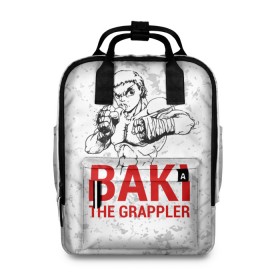 Женский рюкзак 3D с принтом Baki the Grappler / Боец Баки в Рязани, 100% полиэстер | лямки с регулируемой длиной, сверху ручки, чтобы рюкзак нести как сумку. Основное отделение закрывается на молнию, как и внешний карман. Внутри два дополнительных кармана, один из которых закрывается на молнию. По бокам два дополнительных кармашка, куда поместится маленькая бутылочка
 | ahegao | anime | baki | fighter | grappler | manga | the | аниме | анимешники | анимешнику | ахегао | баки | боевые | боец | бойцы | доппо | драки | искусства | манга | мульт | мультик | сериал | хамма | юдзиро