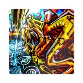 Магнит виниловый Квадрат с принтом Твой уличный стиль! в Рязани, полимерный материал с магнитным слоем | размер 9*9 см, закругленные углы | graffity | paint | street art | urban | город | граффити | искусство | кирпичи | краски | рисунки | стена | улицы | уличное искусство