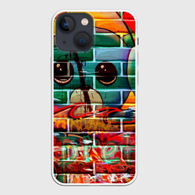 Чехол для iPhone 13 mini с принтом Милый Зверёк Граффити в Рязани,  |  | grafity | paint | street art | urban | город | граффити | искусство | кирпичи | краски | рисунки | стена | улицы | уличное искусство