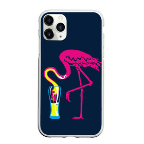 Чехол для iPhone 11 Pro матовый с принтом Кислотный фламинго в Рязани, Силикон |  | кислотные костюмы | кислотные цвета | неон | флуоресцентные принты