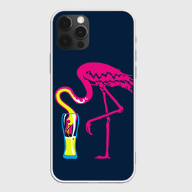 Чехол для iPhone 12 Pro Max с принтом Кислотный фламинго в Рязани, Силикон |  | кислотные костюмы | кислотные цвета | неон | флуоресцентные принты