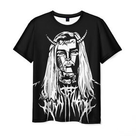 Мужская футболка 3D с принтом Ghostemane devil в Рязани, 100% полиэфир | прямой крой, круглый вырез горловины, длина до линии бедер | ghostemane | ghostemane mercury | ghostemane nihi | trash gang | гостмейн