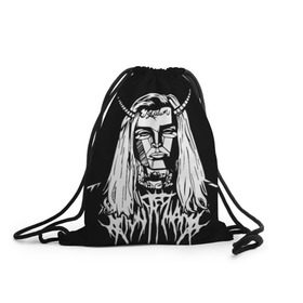 Рюкзак-мешок 3D с принтом Ghostemane devil в Рязани, 100% полиэстер | плотность ткани — 200 г/м2, размер — 35 х 45 см; лямки — толстые шнурки, застежка на шнуровке, без карманов и подкладки | ghostemane | ghostemane mercury | ghostemane nihi | trash gang | гостмейн