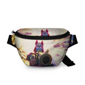 Поясная сумка 3D с принтом FORTNITE в Рязани, 100% полиэстер | плотная ткань, ремень с регулируемой длиной, внутри несколько карманов для мелочей, основное отделение и карман с обратной стороны сумки застегиваются на молнию | fortnite | битва | игра | компьютерная игра | королевская | надпись | симулятор | фортнайт