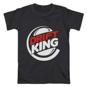 Мужская футболка хлопок с принтом Drift King в Рязани, 100% хлопок | прямой крой, круглый вырез горловины, длина до линии бедер, слегка спущенное плечо. | audi | bmw | car | drift | ferrari | ford | mercedes | road | speed | авто | автомобиль | ауди | водитель | газ | гонка | дорога | дрифт | машина | мерседес | педаль | скорость | тормоз