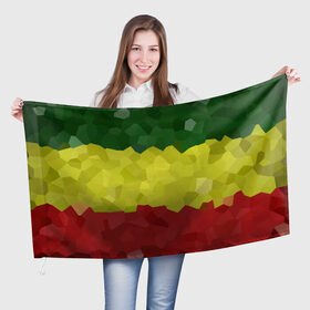 Флаг 3D с принтом Эфиопия в Рязани, 100% полиэстер | плотность ткани — 95 г/м2, размер — 67 х 109 см. Принт наносится с одной стороны | 420 | 4:20 | боб марли | раста | растаман | эвиопия