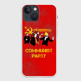 Чехол для iPhone 13 mini с принтом Communist party в Рязани,  |  | вечеринка | звезда | кастро | коммунизм | коммунист | коммунистическая | ленин | мао | маркс | молот | партия | рауль | серп | сталин | тусовка | ульянов | фидель | цзиньпин | цзэдун | энгельс