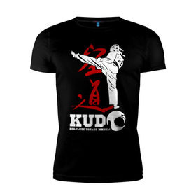 Мужская футболка премиум с принтом Kudo в Рязани, 92% хлопок, 8% лайкра | приталенный силуэт, круглый вырез ворота, длина до линии бедра, короткий рукав | борьба | единоборства | кудо | спорт
