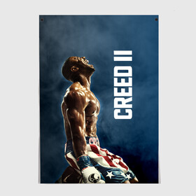 Постер с принтом Creed 2 в Рязани, 100% бумага
 | бумага, плотность 150 мг. Матовая, но за счет высокого коэффициента гладкости имеет небольшой блеск и дает на свету блики, но в отличии от глянцевой бумаги не покрыта лаком | creed | jordan | lundgren | stallone | бальбоа | бокс | джордан | крид | лундгрен | ринг | рокки | сильвестр | сталлоне