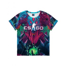 Детская футболка 3D с принтом CS-GO Hyper Beast в Рязани, 100% гипоаллергенный полиэфир | прямой крой, круглый вырез горловины, длина до линии бедер, чуть спущенное плечо, ткань немного тянется | Тематика изображения на принте: 2019 | computer game | counter strike | cs | cs go | csgo | dota | dota2 | game | howl | hyperbeast | warning | автомат | вой | го | игрок | компьютерная игра | контр страйк | контра | кс | оружие | турнир