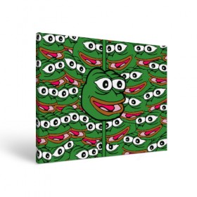 Холст прямоугольный с принтом Good / Sad frog в Рязани, 100% ПВХ |  | bad | dab | frog | good | kek | pepe | sad | кек | лягушка | мем | мемы | пепе | со смыслом | фрог