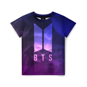 Детская футболка 3D с принтом BTS LOVE YOURSELF в Рязани, 100% гипоаллергенный полиэфир | прямой крой, круглый вырез горловины, длина до линии бедер, чуть спущенное плечо, ткань немного тянется | bangtan boys | bt21 | bts | bts army | bts stickers | j hope | jimin | jin | jungkook | k pop | rap monster | rapmon | suga | v | бтс | корея | стикеры bts