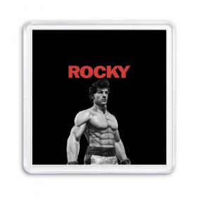 Магнит 55*55 с принтом ROCKY в Рязани, Пластик | Размер: 65*65 мм; Размер печати: 55*55 мм | creed | jordan | lundgren | mix fight | mixfight | stallone | ufc | бальбоа | бокс | джордан | крид | лундгрен | мышцы | ринг | роки | рокки | сильвестр | сталлоне | сталоне