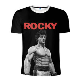 Мужская футболка 3D спортивная с принтом ROCKY в Рязани, 100% полиэстер с улучшенными характеристиками | приталенный силуэт, круглая горловина, широкие плечи, сужается к линии бедра | creed | jordan | lundgren | mix fight | mixfight | stallone | ufc | бальбоа | бокс | джордан | крид | лундгрен | мышцы | ринг | роки | рокки | сильвестр | сталлоне | сталоне