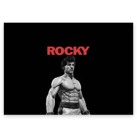 Поздравительная открытка с принтом ROCKY в Рязани, 100% бумага | плотность бумаги 280 г/м2, матовая, на обратной стороне линовка и место для марки
 | Тематика изображения на принте: creed | jordan | lundgren | mix fight | mixfight | stallone | ufc | бальбоа | бокс | джордан | крид | лундгрен | мышцы | ринг | роки | рокки | сильвестр | сталлоне | сталоне