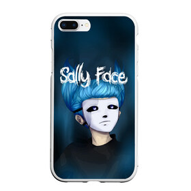 Чехол для iPhone 7Plus/8 Plus матовый с принтом SALLY FACE в Рязани, Силикон | Область печати: задняя сторона чехла, без боковых панелей | blue | face | fisher | game | games | gizmo | hair | larry | mask | sally | волосы | гизмо | голубые | игра | игры | ларри | маска | протез | сали | салли | синие | синий | триллер | ужасы | фейс | фишер | фэйс | хоррор