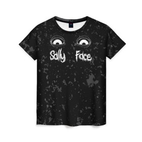 Женская футболка 3D с принтом SALLY FACE Eyes в Рязани, 100% полиэфир ( синтетическое хлопкоподобное полотно) | прямой крой, круглый вырез горловины, длина до линии бедер | blue | face | fisher | game | games | gizmo | hair | larry | mask | sally | волосы | гизмо | голубые | игра | игры | ларри | маска | протез | сали | салли | синие | синий | триллер | ужасы | фейс | фишер | фэйс | хоррор