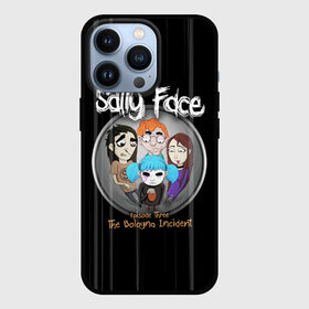 Чехол для iPhone 13 Pro с принтом Sally Face Episode Three в Рязани,  |  | Тематика изображения на принте: blue | face | fisher | game | games | gizmo | hair | larry | mask | sally | волосы | гизмо | голубые | игра | игры | ларри | маска | протез | сали | салли | синие | синий | триллер | ужасы | фейс | фишер | фэйс | хоррор