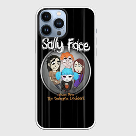 Чехол для iPhone 13 Pro Max с принтом Sally Face Episode Three в Рязани,  |  | Тематика изображения на принте: blue | face | fisher | game | games | gizmo | hair | larry | mask | sally | волосы | гизмо | голубые | игра | игры | ларри | маска | протез | сали | салли | синие | синий | триллер | ужасы | фейс | фишер | фэйс | хоррор