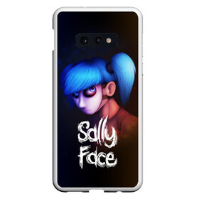 Чехол для Samsung S10E с принтом SALLY FACE в Рязани, Силикон | Область печати: задняя сторона чехла, без боковых панелей | blue | face | fisher | game | games | gizmo | hair | larry | mask | sally | волосы | гизмо | голубые | игра | игры | ларри | маска | протез | сали | салли | синие | синий | триллер | ужасы | фейс | фишер | фэйс | хоррор