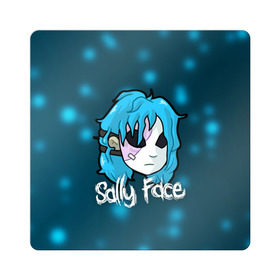 Магнит виниловый Квадрат с принтом Sally Face в Рязани, полимерный материал с магнитным слоем | размер 9*9 см, закругленные углы | blue | face | fisher | game | games | gizmo | hair | larry | mask | sally | волосы | гизмо | голубые | игра | игры | ларри | маска | протез | сали | салли | синие | синий | триллер | ужасы | фейс | фишер | фэйс | хоррор