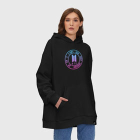 Худи SuperOversize хлопок с принтом BTS LOVE YOURSELF в Рязани, 70% хлопок, 30% полиэстер, мягкий начес внутри | карман-кенгуру, эластичная резинка на манжетах и по нижней кромке, двухслойный капюшон
 | bangtan boys | bt21 | bts | bts army | bts stickers | j hope | jimin | jin | jungkook | k pop | rap monster | rapmon | suga | v | бтс | корея | стикеры bts