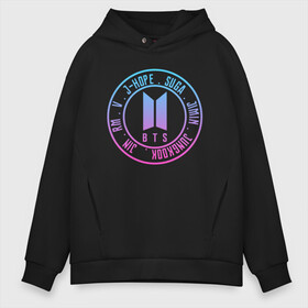 Мужское худи Oversize хлопок с принтом BTS LOVE YOURSELF в Рязани, френч-терри — 70% хлопок, 30% полиэстер. Мягкий теплый начес внутри —100% хлопок | боковые карманы, эластичные манжеты и нижняя кромка, капюшон на магнитной кнопке | bangtan boys | bt21 | bts | bts army | bts stickers | j hope | jimin | jin | jungkook | k pop | rap monster | rapmon | suga | v | бтс | корея | стикеры bts