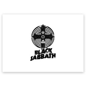 Поздравительная открытка с принтом Black Sabbath в Рязани, 100% бумага | плотность бумаги 280 г/м2, матовая, на обратной стороне линовка и место для марки
 | Тематика изображения на принте: black sabbath | hard rock | heavy metal | блэк сабат | группы | метал | музыка | оззи осборн | рок | хард рок | хэви метал