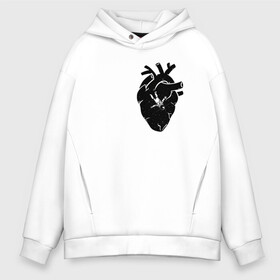 Мужское худи Oversize хлопок с принтом Heart Space в Рязани, френч-терри — 70% хлопок, 30% полиэстер. Мягкий теплый начес внутри —100% хлопок | боковые карманы, эластичные манжеты и нижняя кромка, капюшон на магнитной кнопке | анатомия | астронавт | вселенная | звезды | космонавт | космос | сердце