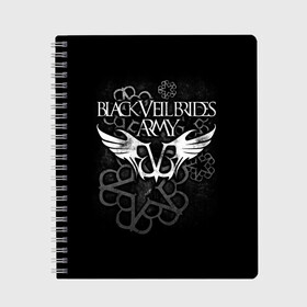 Тетрадь с принтом Black Veil Brides в Рязани, 100% бумага | 48 листов, плотность листов — 60 г/м2, плотность картонной обложки — 250 г/м2. Листы скреплены сбоку удобной пружинной спиралью. Уголки страниц и обложки скругленные. Цвет линий — светло-серый
 | black veil brides | heavy matal | metal | post hardcore | группы | метал | музыка | рок | хэви метал | эмо