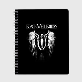 Тетрадь с принтом Black Veil Brides в Рязани, 100% бумага | 48 листов, плотность листов — 60 г/м2, плотность картонной обложки — 250 г/м2. Листы скреплены сбоку удобной пружинной спиралью. Уголки страниц и обложки скругленные. Цвет линий — светло-серый
 | black veil brides | heavy matal | metal | post hardcore | группы | метал | музыка | рок | хэви метал | эмо