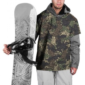 Накидка на куртку 3D с принтом Камуфляж с секс позами в Рязани, 100% полиэстер |  | камуфляж | любовь | милитари | паттрен | хаки